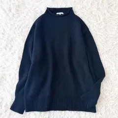 美品✨23区 カシミヤブレンドバルキーモックネックニット ロールネック 黒 38