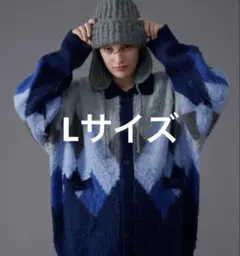 ONCILY アーガイルシャギーニットカーディガン L