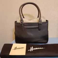 Hamano濱野皮革工藝 レザートートバッグパークグレー色、インバッグ付き