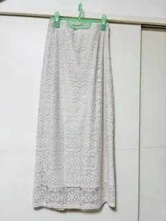 レース ロングスカート アイボリー