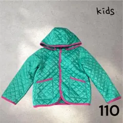852＊ベアーズカドゥ【110】アウター　キルティング　グリーン　ピンク　フード
