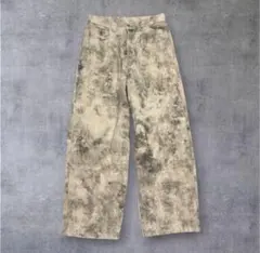 新品 ZARA アブストラクト柄リラックスフィットパンツ 36 バギー 