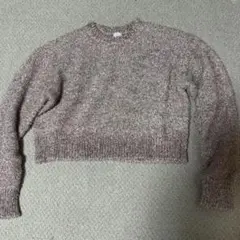 ピンクベージュ　ラメニット