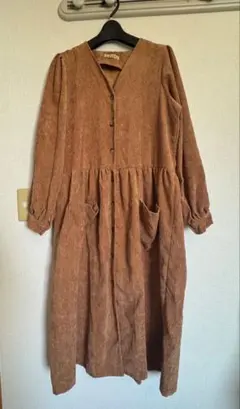 コーデュロイ ワンピース ライトブラウン