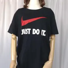 used XLサイズ NIKE ナイキ ロゴプリント 半袖 Tシャツ 黒