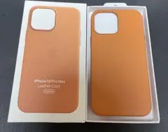 新品未開封の純正iPhone 13 Pro Max レザーケース オレンジ