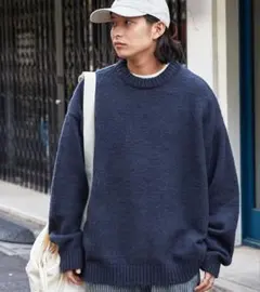 ネイビー ニット セーター
