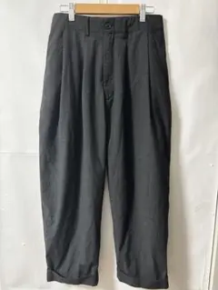 「即日発送」S DOOPSダークグレー プリーツ ワイドスーツスラックスパンツ