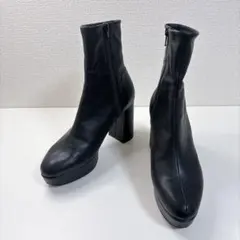 DIANA ダイアナ ショートブーツ サイドジップ レザー【25cm】黒 - メルカリ