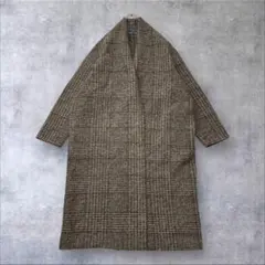 ★美品◆シップス◆ エアリーチェックロングガウンbrown