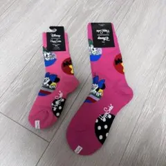 ハッピー ソックス Disney ミッキー ミニー ソックス　お揃い 2足セット