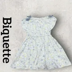 Biquette キムラタン キッズワンピース 半袖花柄ワンピース (120)白のサムネイル