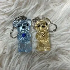 くま クリスタル キーホルダー 2個セット