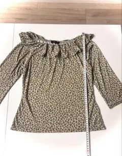 COMME CA ISM レオパード柄 7分袖カットソー Mサイズ