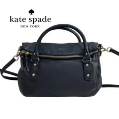 kate spade 2WAY　レザー　黒　ショルダーバッグ　ハンドバッグ　①