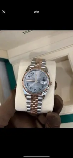 ROLEX 自動巻き時計 グレー ローズゴールド