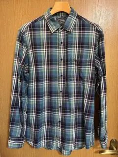 OLD UNIQLO チェックネルシャツ BLUE x GREENサイズL