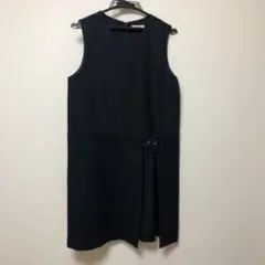 ジャンバースカート　膝丈　ワンピース