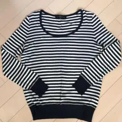 ボーダー薄手ニットカットソー