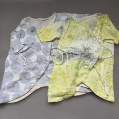 コットン製ガーゼ生地　ベビーロンパース　2点セット