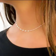 SALE ネックレス ペタルチェーン キラキラ サージカル ステンレス シルバー