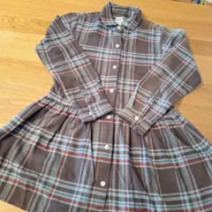 THE NORTH FACE 長袖 ワンピース 140 チェック 子供服