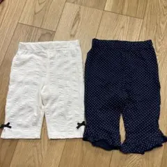 ホワイト・ネイビー水玉ボトムス 100cm