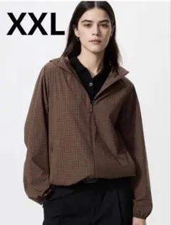 最安 ユニクロ ポケッタブルUVカットパーカ ブラウン 茶 XXL uniqlo