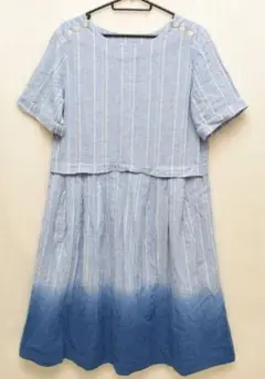As know as アズノゥアズ 綿麻 リネン ワンピース グラデーション