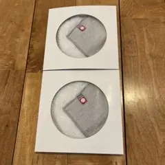 グレーの綿製タオルハンカチ2枚セット