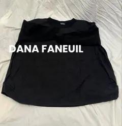 DANA FANEUIL Tシャツ ブラック ドット柄　フリーサイズのサムネイル