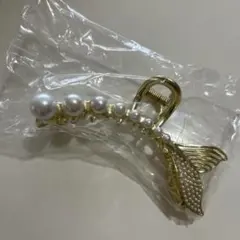 パール装飾 フィッシュテール バンスクリップ ヘアクリップ
