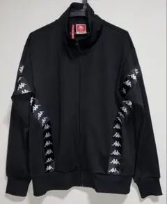 Kappa トラックジャケット ジャージ M 黒 ロゴテープ