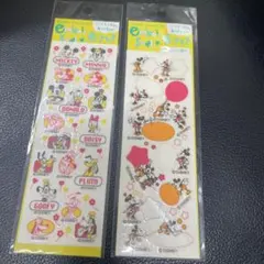 ディズニー　エンボスシール　転写シール　ミッキー　ミニー　ドナルド　平成レトロ