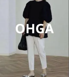 OHGA ポワン ブラウス ブラック