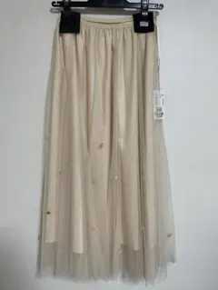 【新品タグ付き】Couture Brooch ベージュロングスカート