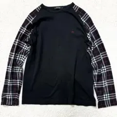 希少 腕ノバチェック バーバリーブラックレーベル ロンT 長袖 ホースロゴ