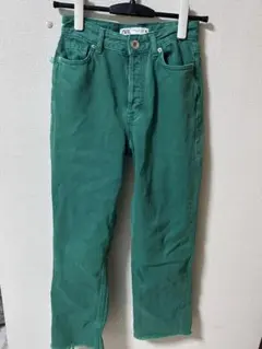 ZARA グリーン デニムパンツ