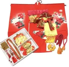 七五三　３歳向けほぼフルセット　着物、帯、小物セット　正絹