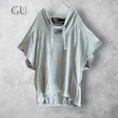 【GU ジーユー】　半袖パーカー　XL ゆったり　春夏　コットン　重ね着