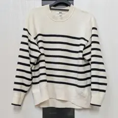 スムースコットンリラックスボーダークルーセーター 466782