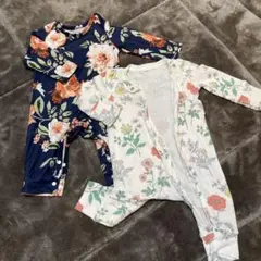 ☆2枚セットbaby GAP 花柄ロンパース 0-3ヶ月 ☆
