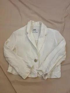 タグ付き】ZARA ドット柄 ジャケット ブルゾン Gジャン S アイボリー 