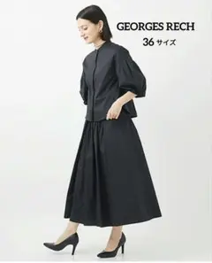 【洗える】GEORGES RECH 美品！黒 ボリュームスリーブブラウス