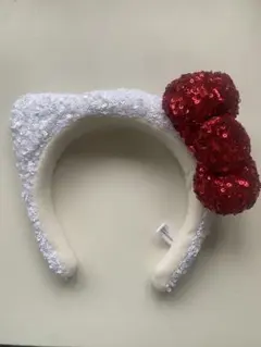 USJ ハローキティ カチューシャ スパンコール 赤 1回使用