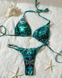 3402 超ブラジリアンビキニ　グリーン XS クリーニング済