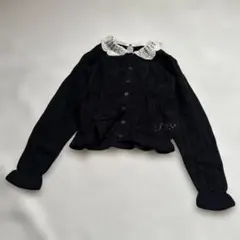TSUHARUbySM2 カタログ掲載 2wayモヘヤかぎ針カーディガン　黒のサムネイル
