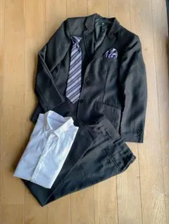 【即発送可】ブラックフォーマルスーツ　5点セット　160 男子