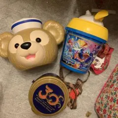 ディズニー　ダッフィ　30周年 ミッキー　ドナルド　ポップコーン　ケース　セット