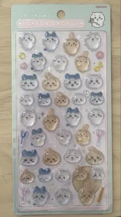 ボンボンドロップシール　ちいかわ　ハチワレ　うさぎ　集合